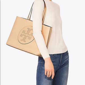 Tory Burch | PERFORATED-LOGO TOTE | Tan